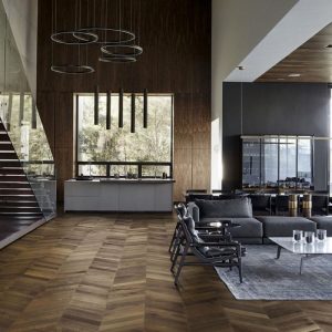 Kahrs Engineered Chevron Dark Brown Nature Oiled  15x305x1848mm