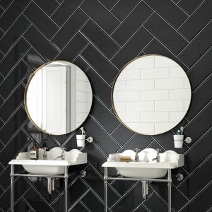 JTT Cadiz Glaze Ceramic Wall Tile Ink Gloss 400x150x10mm