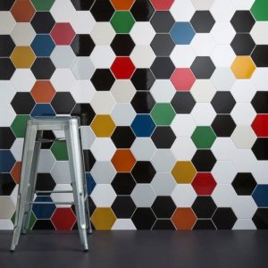 JTT Flare Glaze Ceramic Wall Tile Onyx G Hex 150x173x6.5mm