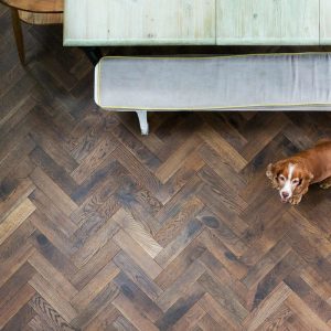 V4 Engineered Herringbone Zigzag Tannery Brown Oil 15x90x360mm