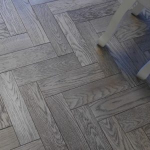 YNDE Engineered Herringbone Gunmetal Grey Lacquered 18x80x300mm