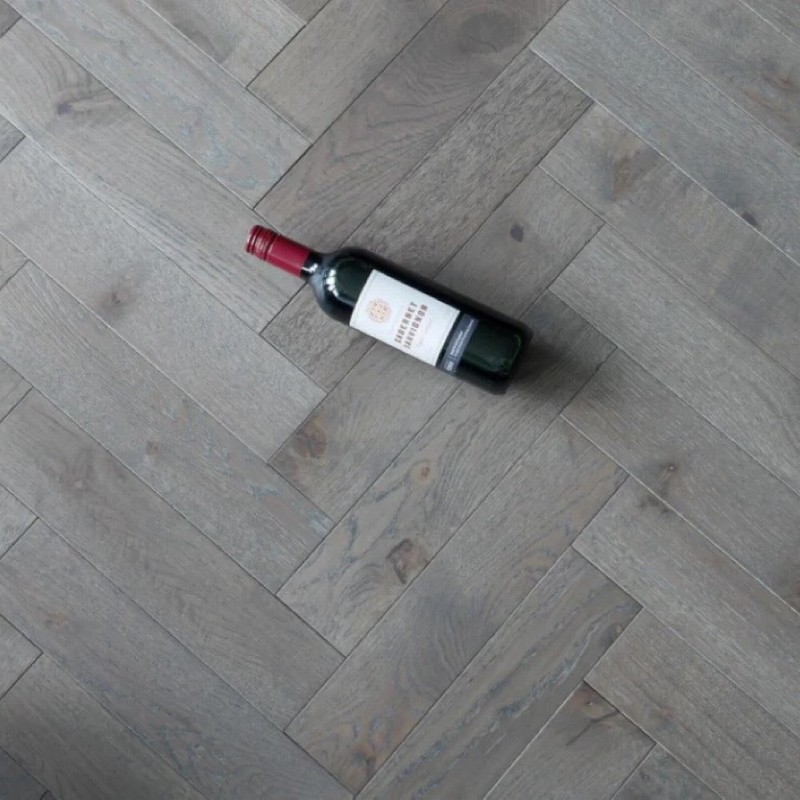 YNDE Engineered Herringbone Grey Hard Wax Oiled 18x90x400mm