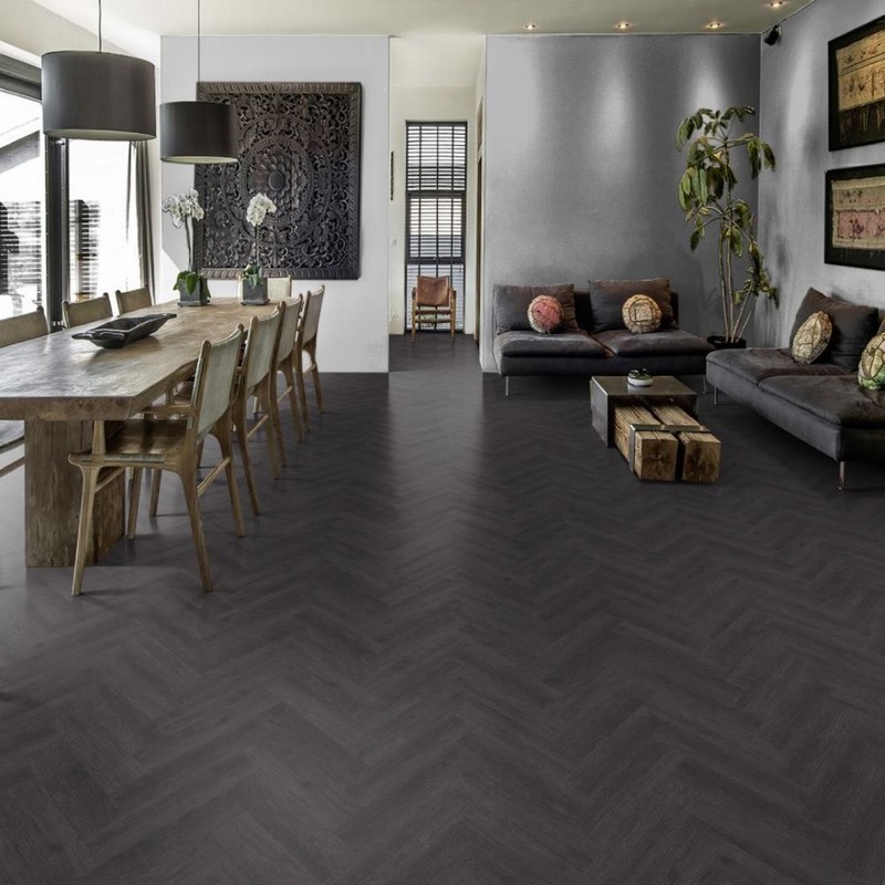 KAHRS LVT SCHWARZWALD MONOCH HERRINGBON GLUE DOWN 2.5x102x457mm - Image 4