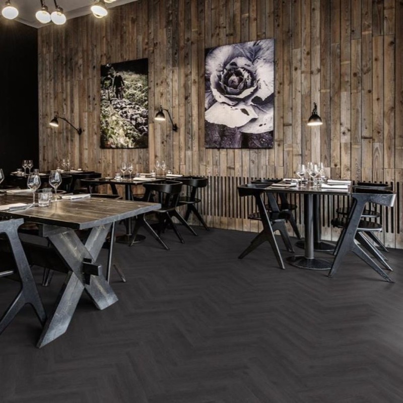 KAHRS LVT SCHWARZWALD MONOCH HERRINGBON GLUE DOWN 2.5x102x457mm